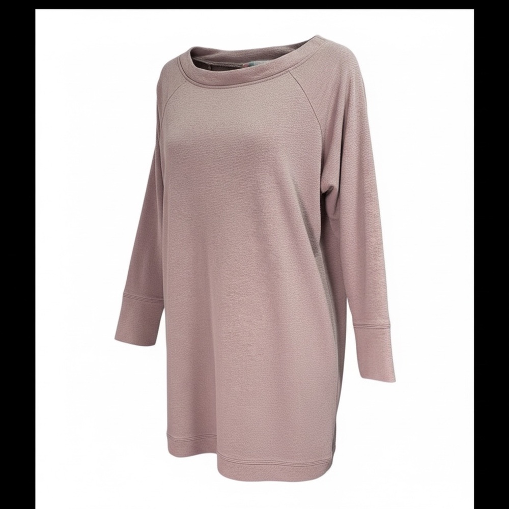 Free People FP Beach Slouchy Boatneck Tunic Pullover Dusty Rose Size M